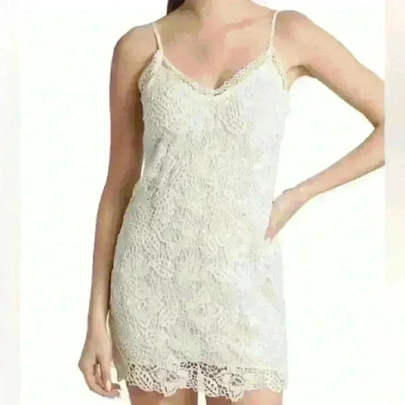 Rag & Bone Aleah Crochet V Neck Mini Dress - Picture 1 of 9
